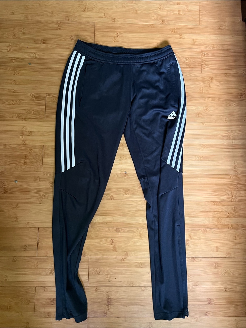 adidas Kids Navy Track Pants with White 3-Stripes
